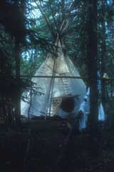 A t-pee at the camp.