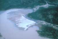 Arial view of the waste outlet pipe seen above.