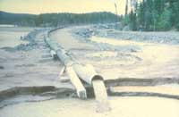 Outlet pipe from the Bearverlogde uranium mill.